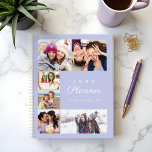 Custom Heart Multiple Photo Collage Minimal Purple Planner<br><div class="desc">Special, memorable multiple photos college planner. The design features a 6 photo grid collage layout to display your own special sister photos. "Planner is displayed in stylish typography. A simple heart shape is displayed over one of the photos. The reverse side features the same design as the front but with...</div>