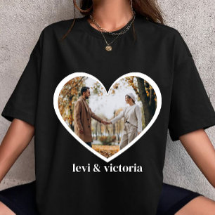 custom heart photo and text for Valentines day  T-Shirt