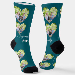 Custom Heart-Photo Family Socks   Personalized Gif
