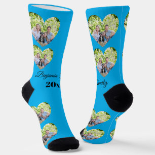Custom Heart-Photo Family Socks Personalized Gif
