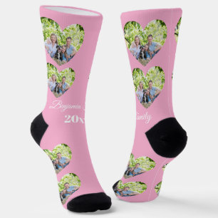 Custom Heart-Photo Family Socks   Personalized Gif