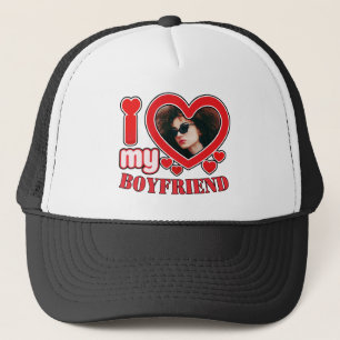 Custom Heart Photo I Love My Boyfriend  Trucker Hat