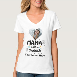 Custom heart photo mama with a swoosh mothers day T-Shirt