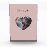 Custom Heart Photo Newlyweds Wedding Gift  Block<br><div class="desc">Loveable light spring mint pepermint colour. Minimalist simple modern trendy chic style pastel aestethic in mint solid colour. Mint home decor,  mint wedding decor aesthetic decor,  mint kitchen,  mint colour.</div>