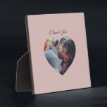 Custom Heart Photo Newlyweds Wedding Gift  Plaque<br><div class="desc">Loveable light spring mint pepermint colour. Minimalist simple modern trendy chic style pastel aestethic in mint solid colour. Mint home decor,  mint wedding decor aesthetic decor,  mint kitchen,  mint colour.</div>