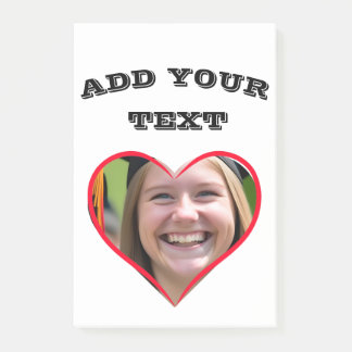 custom heart photo text  post-it notes