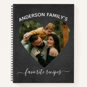 Custom Heart Shape Family Photo Recipe Notebook