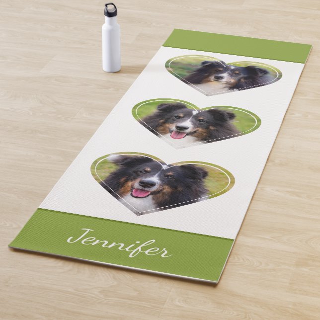 Custom Heart Shape Pet Photo Templates With Text Yoga Mat (In Situ)