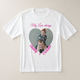 Custom Heart-Shaped Dad & Kid Photo Gift T-Shirt