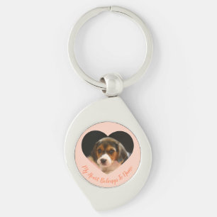 Custom Heart-Shaped Pet Photo & Name Keychain