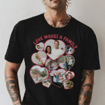 Custom heart shaped photo mosaic T-Shirt<br><div class="desc">Heart shaped photo collage. Easily upload your own picture and edit text.  You can edit heart and text colour. For best results,  it is recommended to use photos with the subject facing the front,  centred and with a background that serves as margins. Design help: https://www.zazzle.com/live/categories/design help</div>