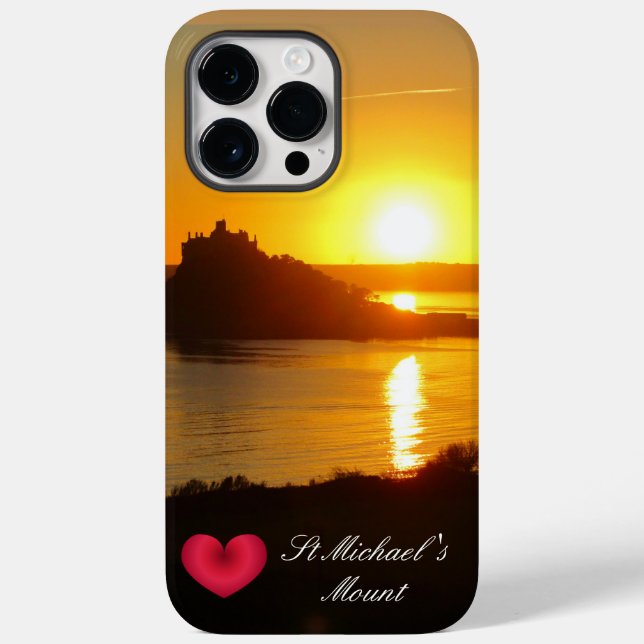 Custom Heart St Michaels Mount Cornwall Sunset Case-Mate iPhone Case (Back)