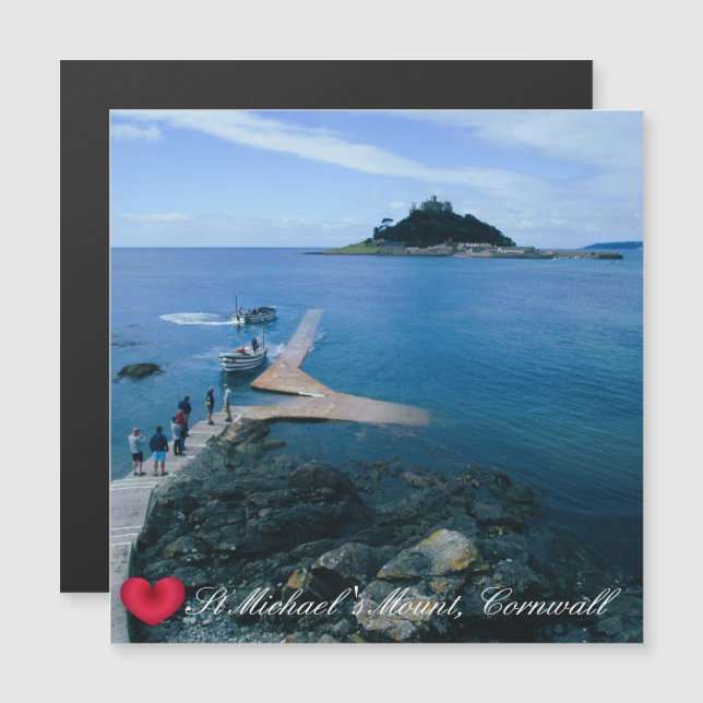 Custom Heart St Michaels Mount Cornwall with Boats (Front/Back)