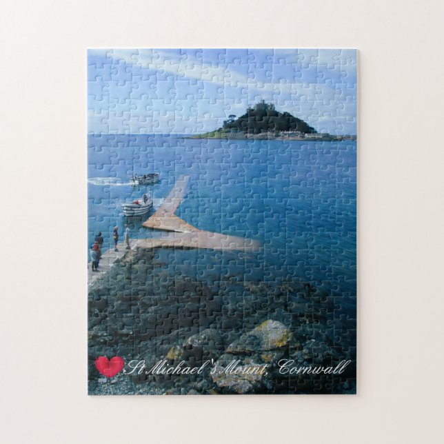 Custom Heart St Michaels Mount Cornwall with Boats Jigsaw Puzzle (Vertical)