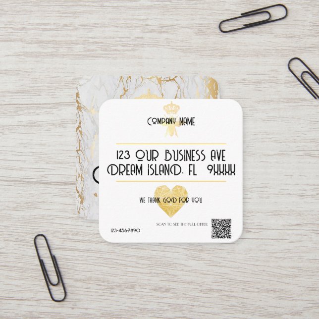 Custom HEART Thank GOD For YOU Small Business Logo Square Business Card (Front/Back In Situ)
