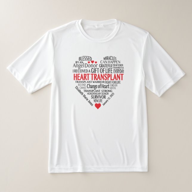 Custom Heart Transplant Donor Recognition T-Shirt (Laydown)