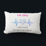 Custom Heartbeat Throw Pillow - Personalized Anniv<br><div class="desc">Add a personal pulse to your home comfort. This stylish throw pillow features the "Timeline Pulse" design, showcasing a sleek, continuous EKG line that elegantly forms a geometric heart at its center. It is the perfect blend of modern minimalism and heartfelt sentiment. Designed to complement any sofa, bed, or armchair,...</div>