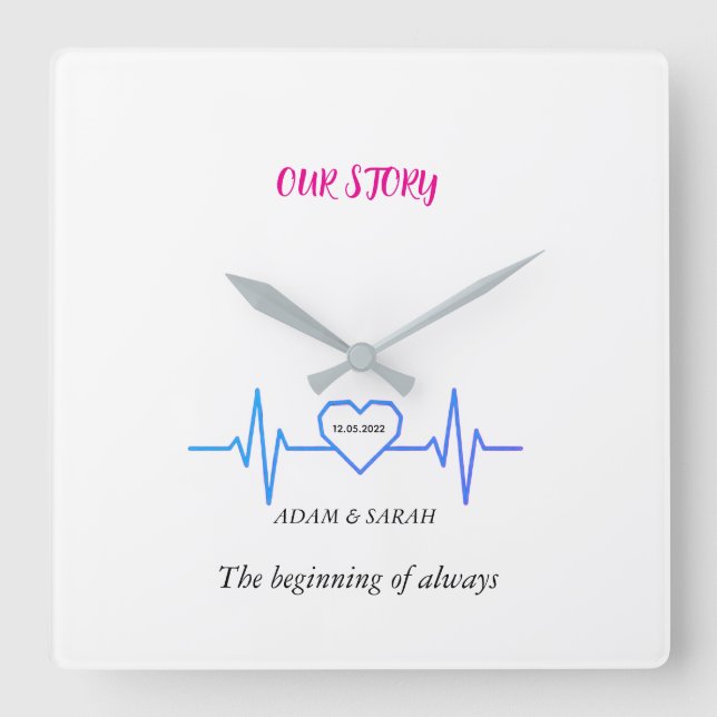 Custom Heartbeat Wall Clock - Personalised Anniver (Front)
