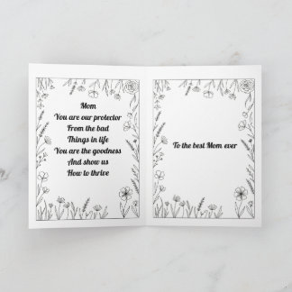 Custom Heartfelt Mother's Day Poem Card. Card
