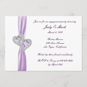 Custom Hearts Lavender Engagement Party Invitation