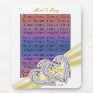 Custom Hearts Lemon Ribbon Mouse Pad