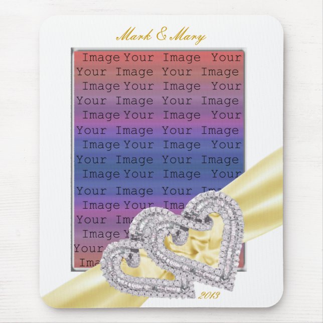 Custom Hearts Lemon Ribbon Mouse Pad (Front)