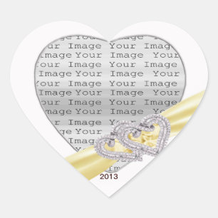Custom Hearts Lemon Ribbon Stickers