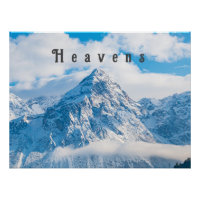Custom Heavens Sky Blue Image text Glossy Poster