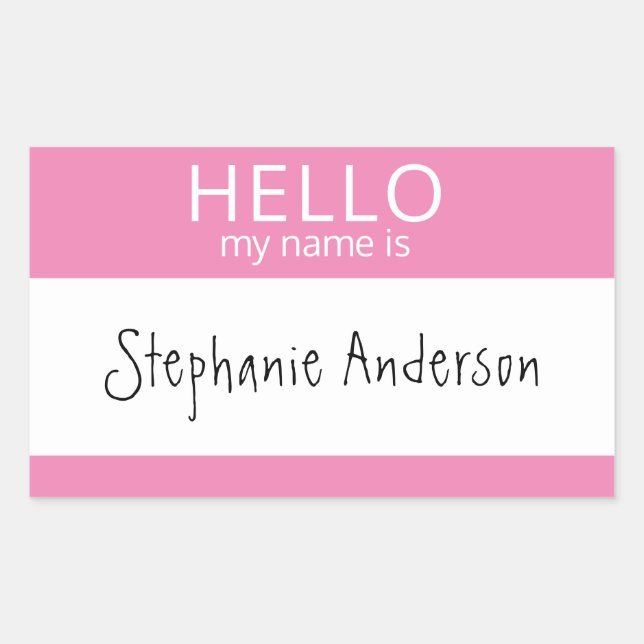 Custom HELLO My Name Is Sticker Badge (Front)