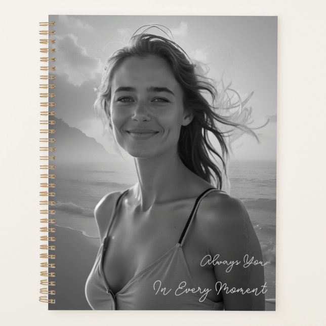 Custom Her Portrait – Simple Photo Gift for Her Planner (Front)