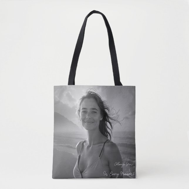 Custom Her Portrait – Simple Photo Gift for Her Tote Bag (Front)