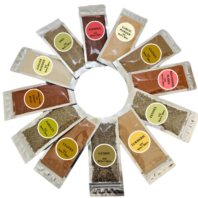 Custom Herb and Spice jar labels colour coded (Creator Uploaded)