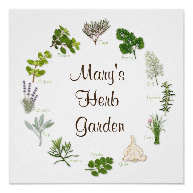 Custom Herb Garden Poster (Front)