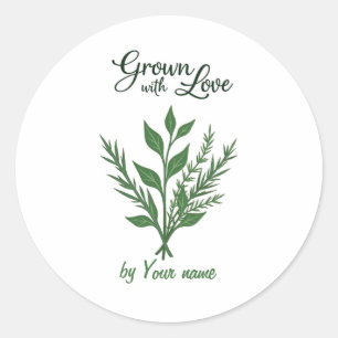 Custom Herb Label – Grown with Love