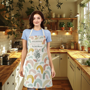 Custom Herb Whisperer with Pastel Archs Apron