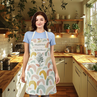 Custom Herb Whisperer with Pastel Archs Apron