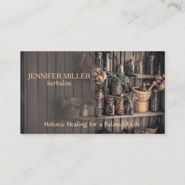 Custom Herbalist Business Card -  (Front)