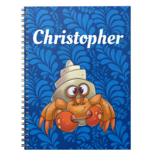 Custom Hermit Crab Notebook Blue