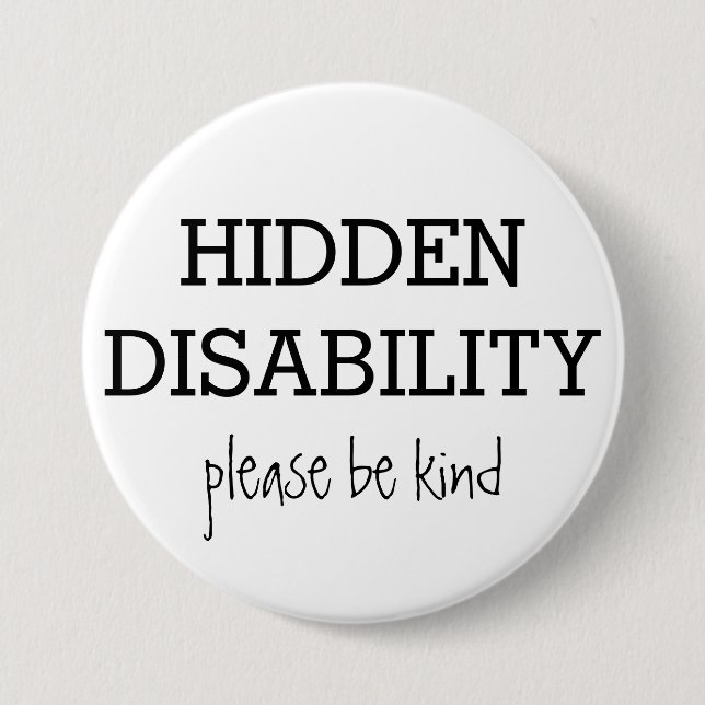 Custom Hidden Disabilities 7.5 Cm Round Badge (Front)