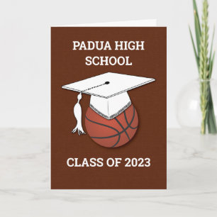 Custom High School and Year, 2021 Graduation Brown Card