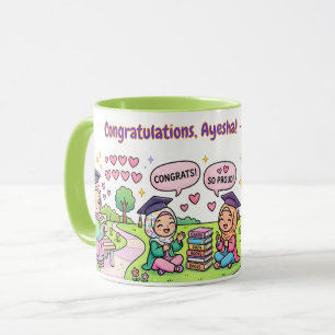 Custom Hijab Graduation Cute Kawaii Girls School Mug