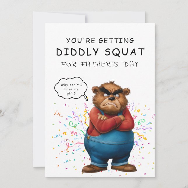 custom Hilarious Grumpy Bear Father's Day Card (Front)