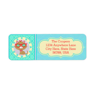 Custom Hipster Cat Return Address Labels