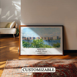Custom Hoboken Wall Art, New Jersey Poster