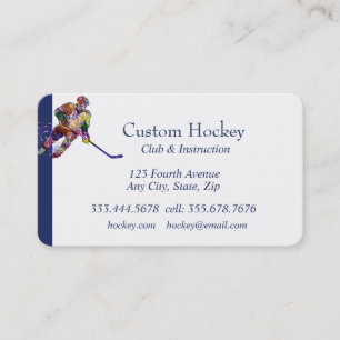 Custom Hockey Club Instructor  Business Card