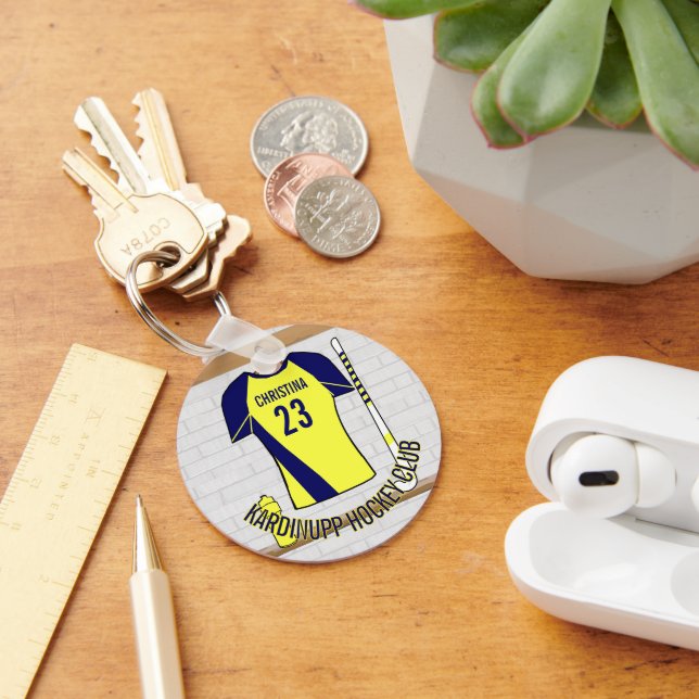 Custom Hockey club member gifts or awards Key Ring (Desk)