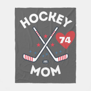 Custom Hockey Mum Shirt with Player Number Fleece Blanket