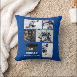 Custom Hockey Photo Collage Team Name Number Cushion<br><div class="desc">This custom hockey photo collage pillow features 5 of your uploaded photos, and your choice of text - player's name, team name, jersey number, etc. Change the background colour to match your team or bedroom colours by clicking customise and then the small eye dropper. Celebrate your team or player's season...</div>