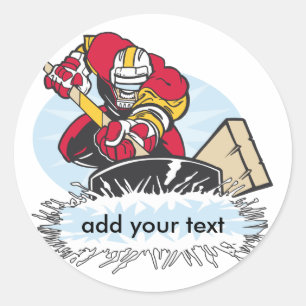 Custom Hockey Player Classic Round Sticker
