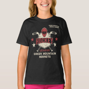 Custom Hockey School Club League Name Number T-Shirt